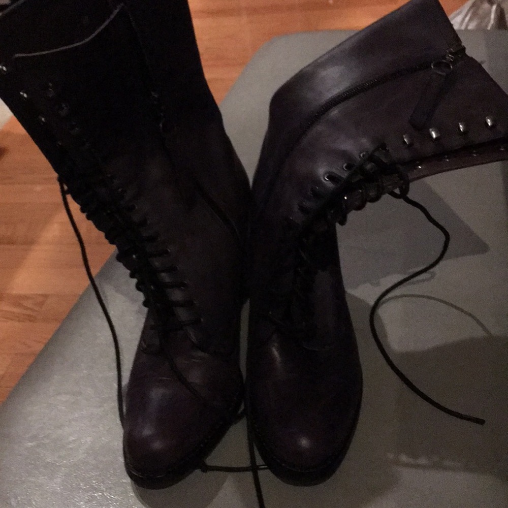 EUC lace up booties by Biviel